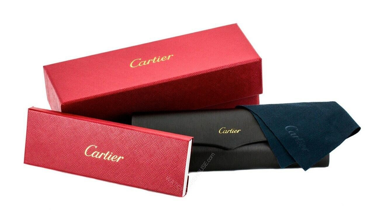 CARTIER Wood Gold Black 59-14-140MM Unisex Eyewear CT0099O-001 image 2