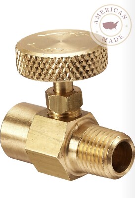 1/4'' Brass Needle Valve - Made in the USA - 350 PSI - Air, Water, Propane, More