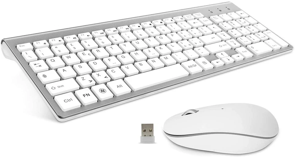 TASTIERA E MOUSE WIRELESS- USB ERGONOMICO SENZA FILI PER PC WINDOWS COMPUTER MAC
