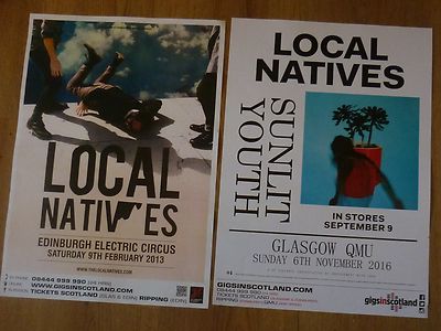 LOCAL NATIVES - Collection x2 Scottish show tour memorabilia Concert gig posters