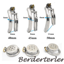 Super Small Metal Flat Lock Chastity Device with Steel Arc Rings Chastity Cage
