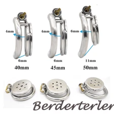 Super Small Metal Flat Lock Chastity Device with Steel Arc Ring Chastity‬ Cage