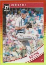 2018 Panini Donruss Optic Chris Sale #106 Red Yellow Prizm SP Boston Red Sox
