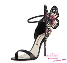 Butterfly Womens Leather Sandals Stilettos He...