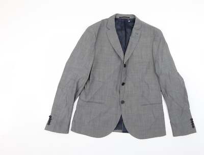 Topman Anzugjacke Herren grau Polyestermischung Größe 42