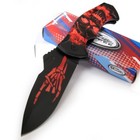 HARD ROCK SKULL Spring Assisted Folding Pocket KNIFE - Hand Devil Horns 8 3/4"Ov — photo 2
