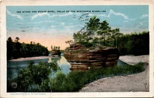 INK STAND SUGAR BOWL DELLS OF THE WISCONSIN RIVER H H Bennett Studio E  Postcard