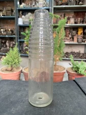 Vintage Hand Crafted Clear Glass Made Bottle Shaped Candle Cover Candle Case