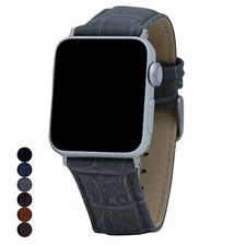 Alligator Embossed Genuine Leather Watch Band for Apple Watch 38/40/42/44