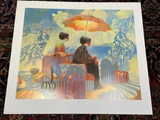 KEITH LINDBERG LIMITED EDITION HAND SIGNED "BEACH TRUNKS" LITHOGRAPH