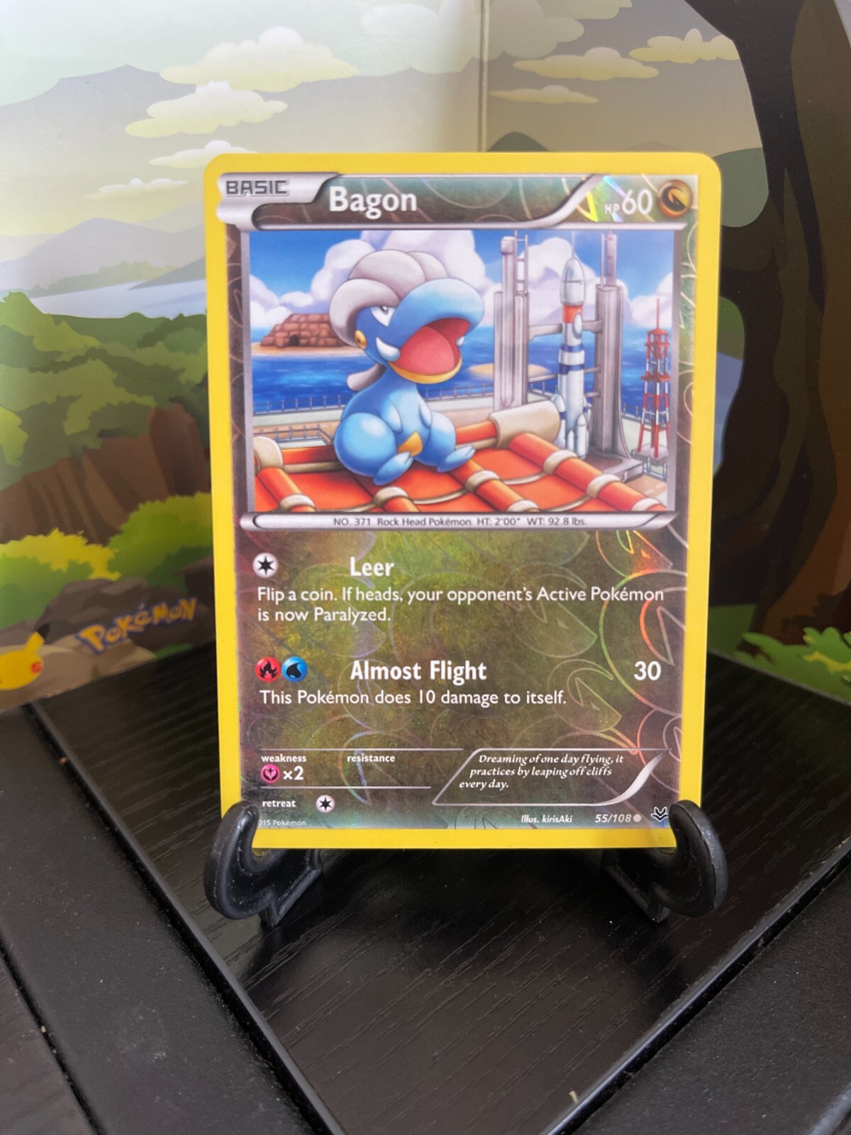 Bagon 55/108 - Roaring Skies - Common - Reverse Holo - Pokemon Card TCG - LP