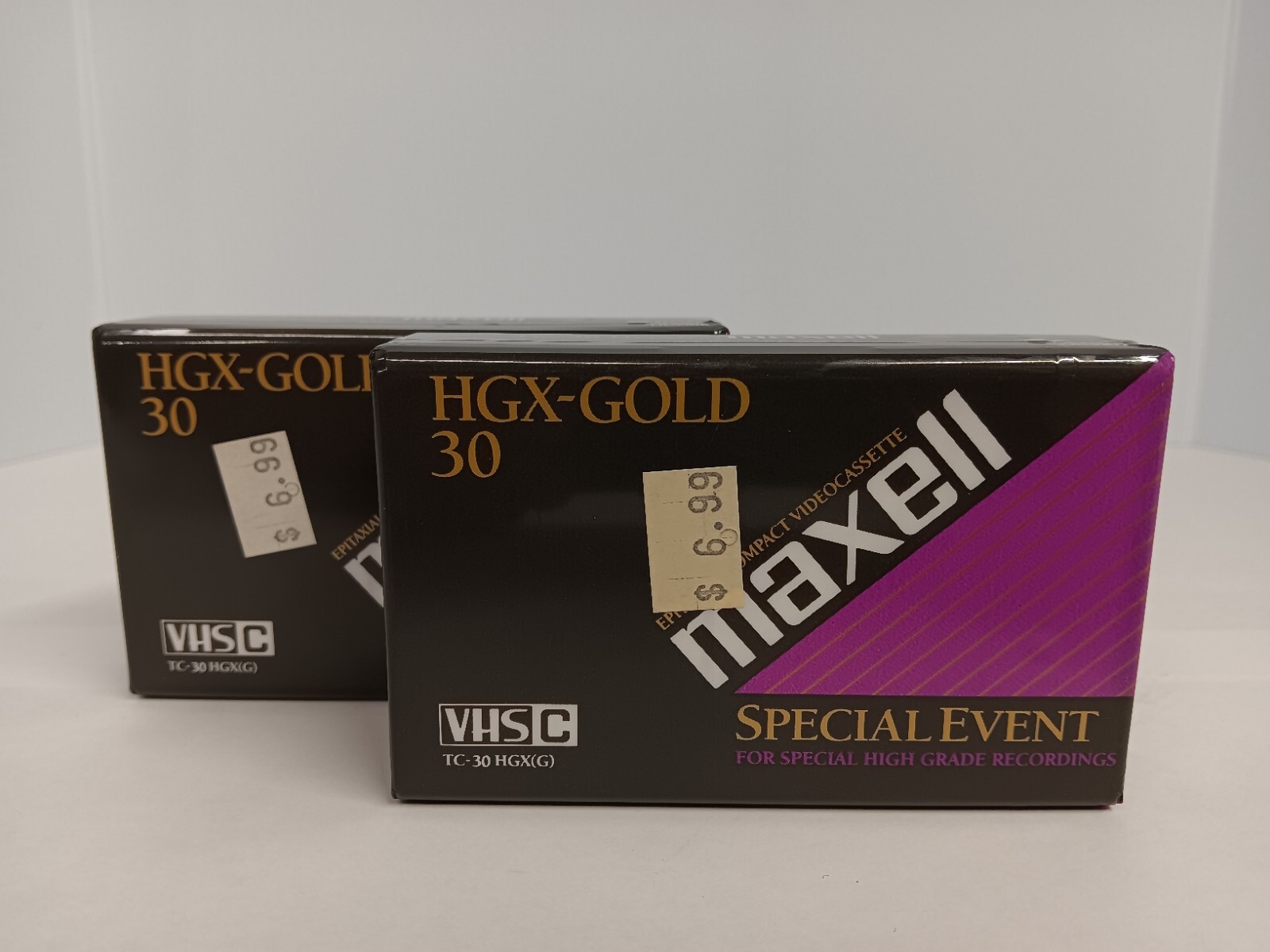 Maxell Camcorder Video Tapes VHS-C TC-30 HGX Gold Premium High Grade 2 Pack New-image