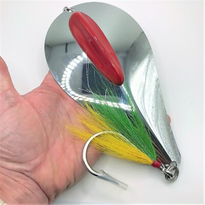 St Pete 15oz HD 8'' Stainless Steel Bunker Spoon with Bucktail 5 Colors US Seller