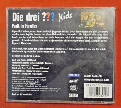 CD : Die drei ??? Kids 1 , Panik im Paradies , USM , 70 Minuten , 2008 , - Foto 2 di 3