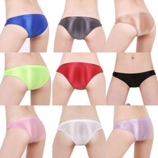 Mens Silky Shiny Satin Glossy Wet Look Knickers Briefs Underwear Panties   