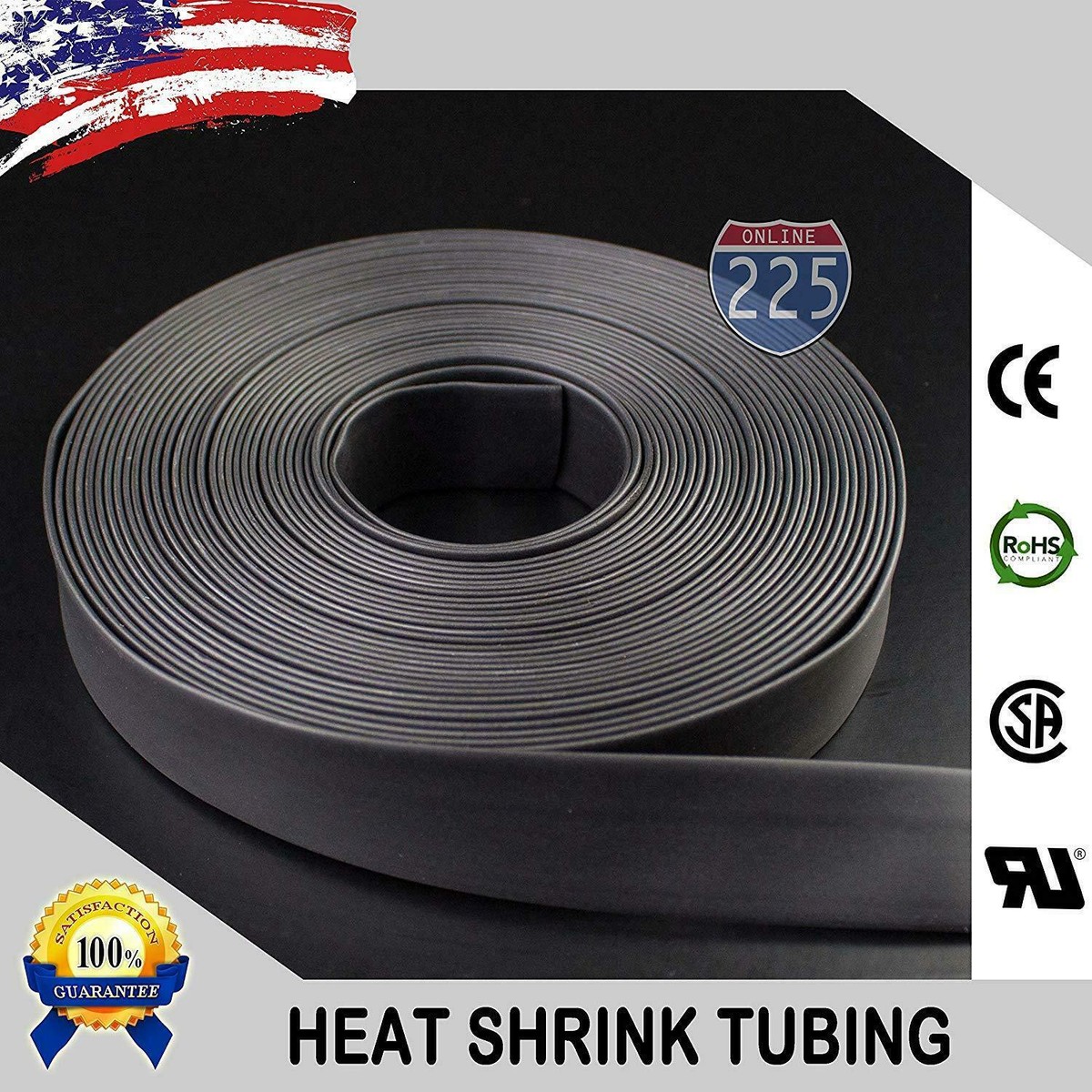 10 Foot Red 1/2" (13mm) Polyolefin Heat Shrink Tubing – 2:1 Shrink Ratio, UL/CSA Listed, IP67, 10ft Roll