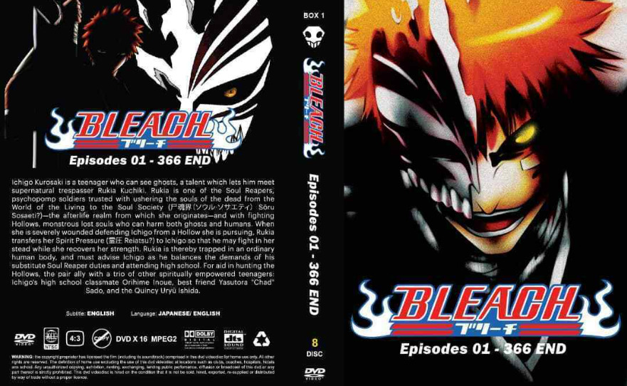 DVD Bleach Episode 1 - 366 + Movie Series Complete English Dub DHL