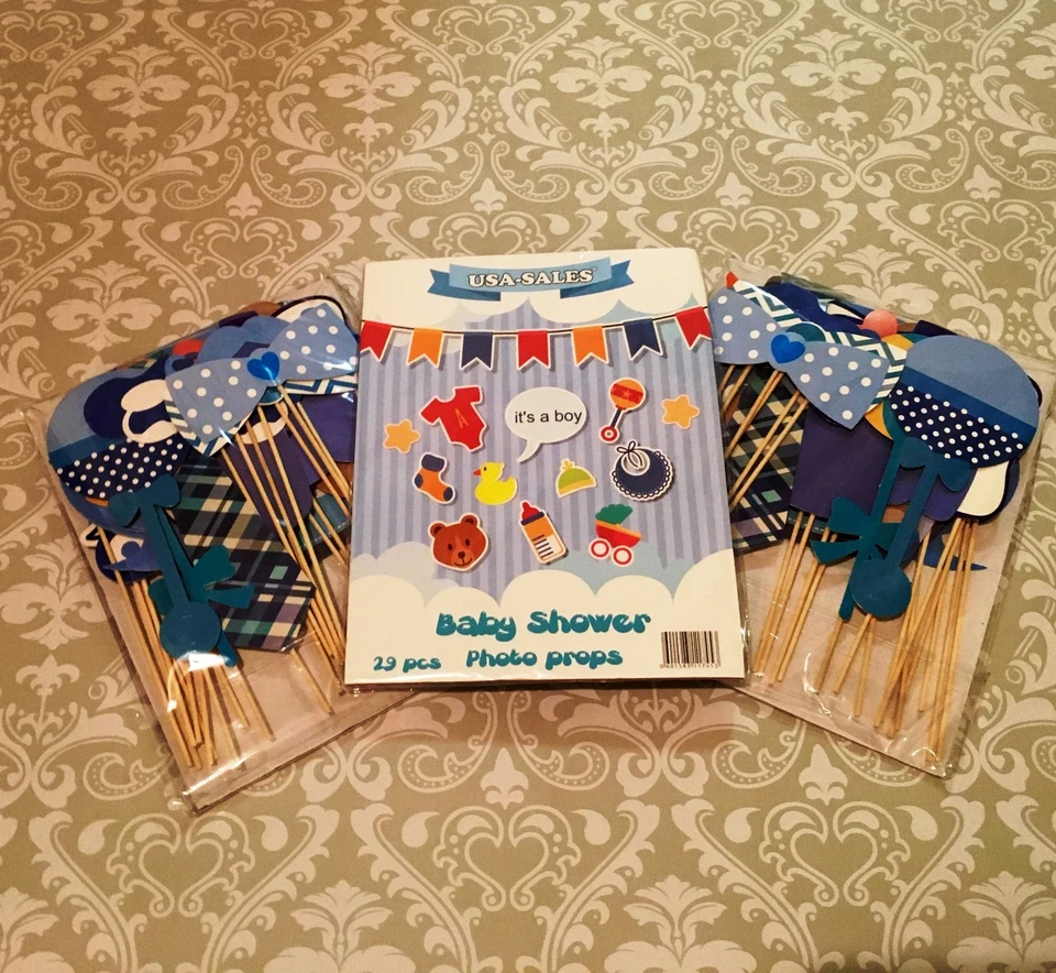 Реквизит фотокабины для душа ребенка, украшения для мальчика 29 шт., НЕ НУЖНЫ «СДЕЛАЙ САМ», США - Изображение 2 из 4