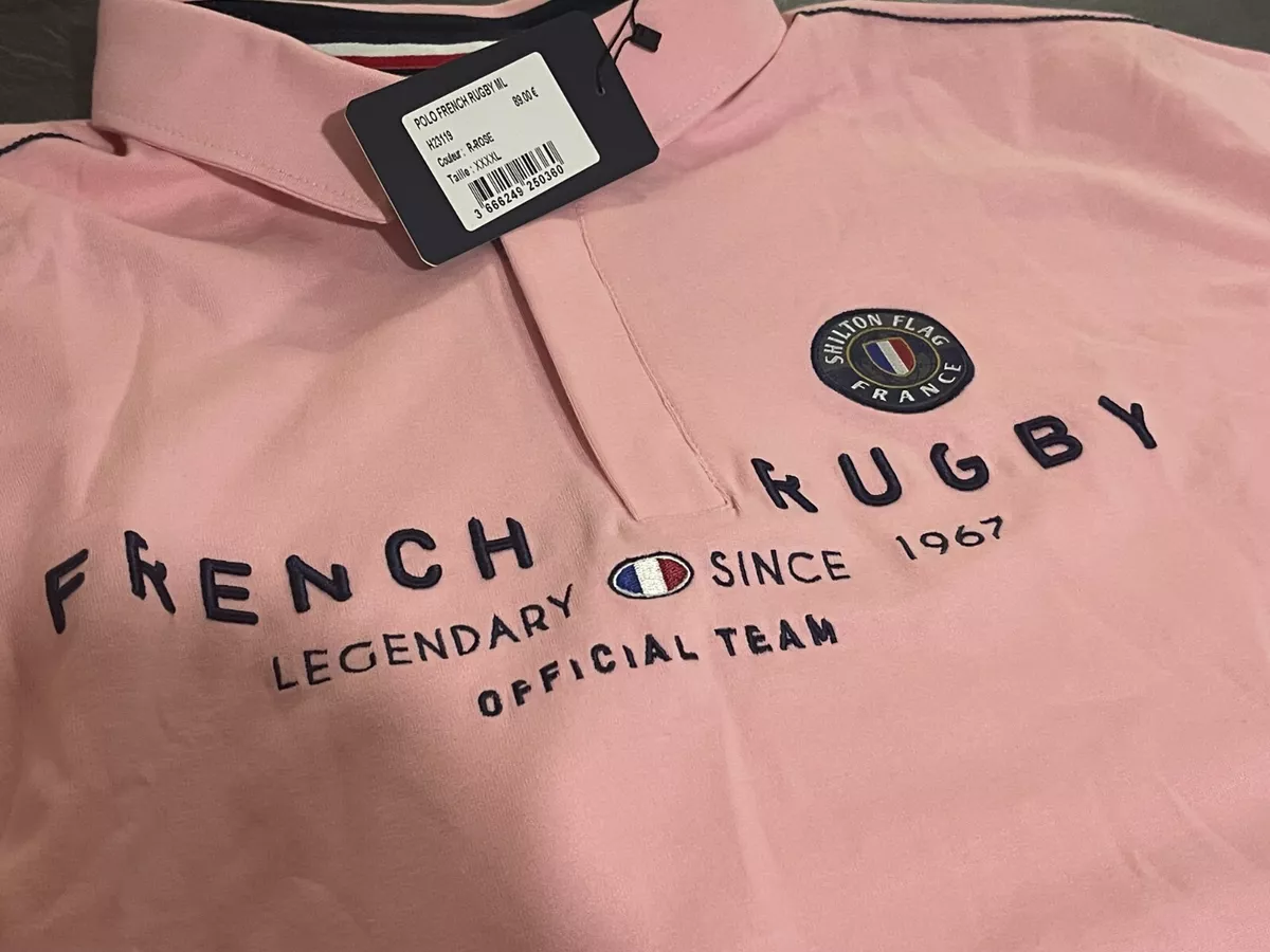 Polos French Rugby shilton Rose Manches Longues grande taille 4XL homme H23119