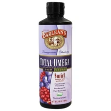 Barlean's Total Omega 3-6-9 Vegan Swirl Pomegranate Blueberry, 16 Ounces