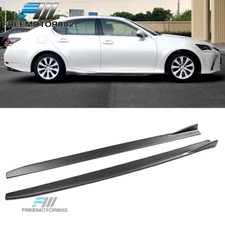 Fit 13-20 Lexus GS Base & F Sport Matte Black PP Side Skirts Panel Extension