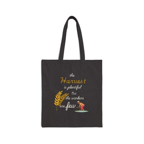 Harvest is Plentiful But Workers are Few Canvas Tote Bag | Christian Gift Bag - Picture 6 of 9