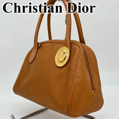 Sac à main Christian Dior Mini Boston cuir logo doré quincaillerie authentique