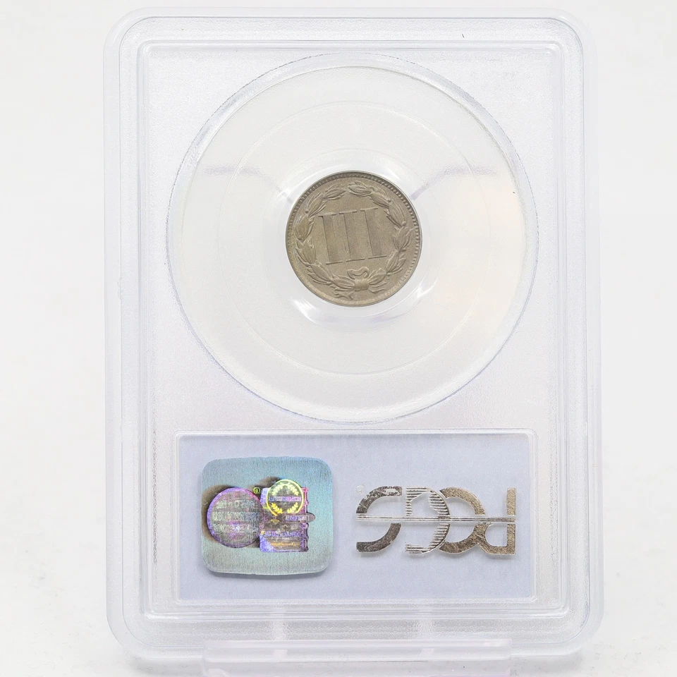 1868 3 Cent Nickel XF40 PCGS Philadelphia - Image 2 of 2