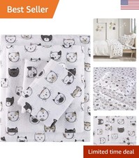 Ultra Soft Twin Sheet Set with Adorable Animal Print - Warm Flannel Bedding