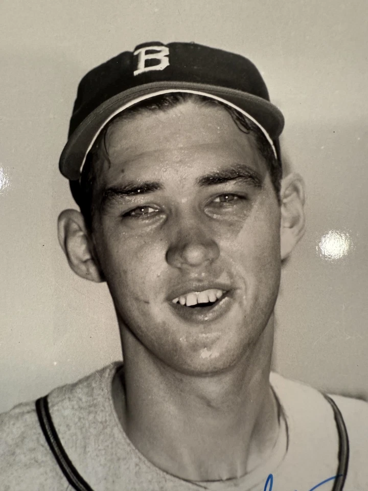 Foto autografiada de Gene Conley 8 x 10, Milwaukee Braves, campeón de los Boston Celtics Foto 3 de 3