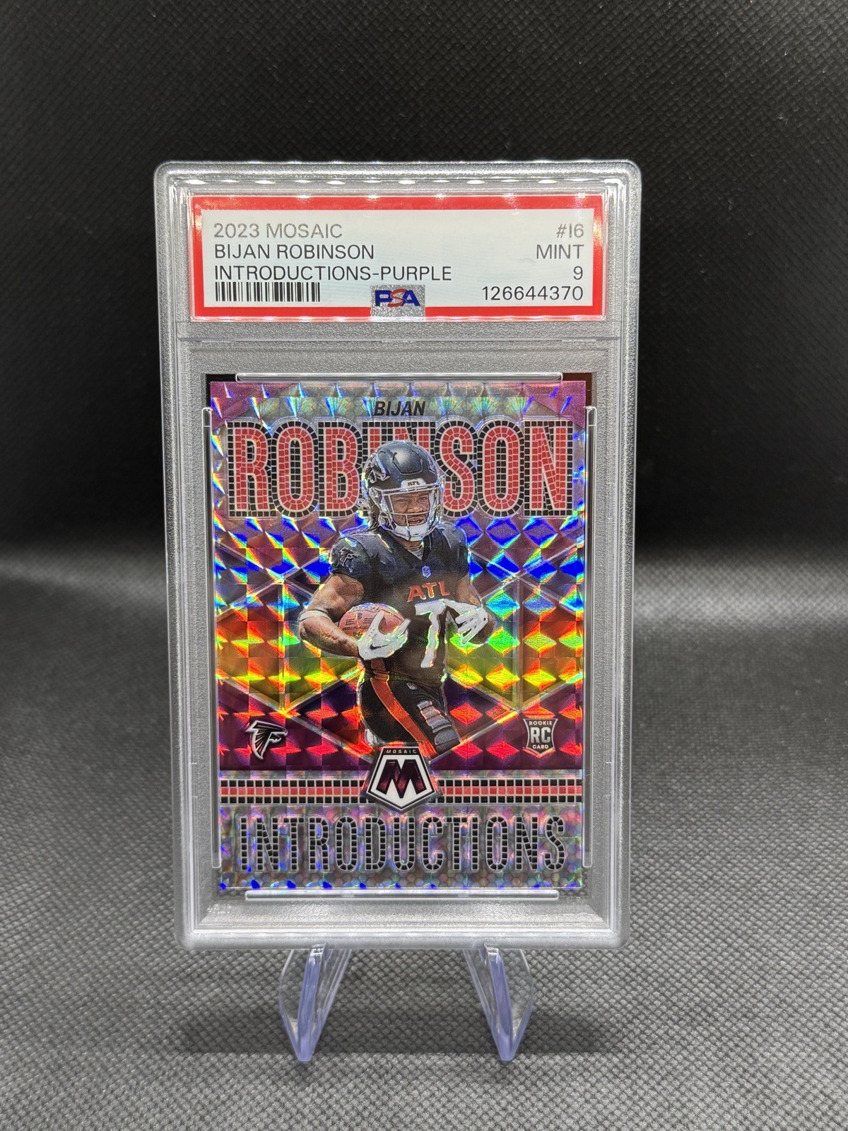 Bijan Robinson 2023 Mosaic Prizm Introductions Purple 30/49