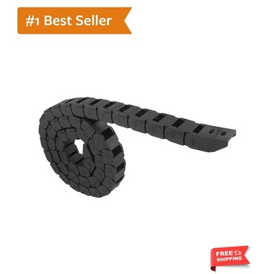 10mm x 15mm Black Plastic Flexible Nested Semi Closed Drag Chain Cable Wire C...