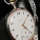 Antique Pocket Watch ZENITH Mechanical Swiss Grand Prix Silver 800 Opan Face Box