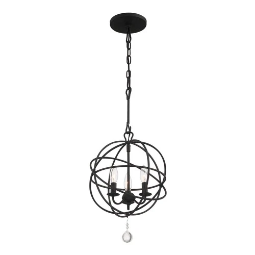 Solaris 3-Light Mini Chandelier in Black - Picture 4 of 7
