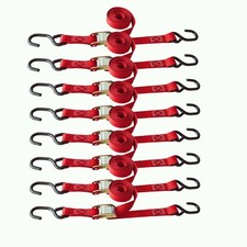 8 Pack 1x6 Cam Buckle Tie-Down Straps w/S Hoo...