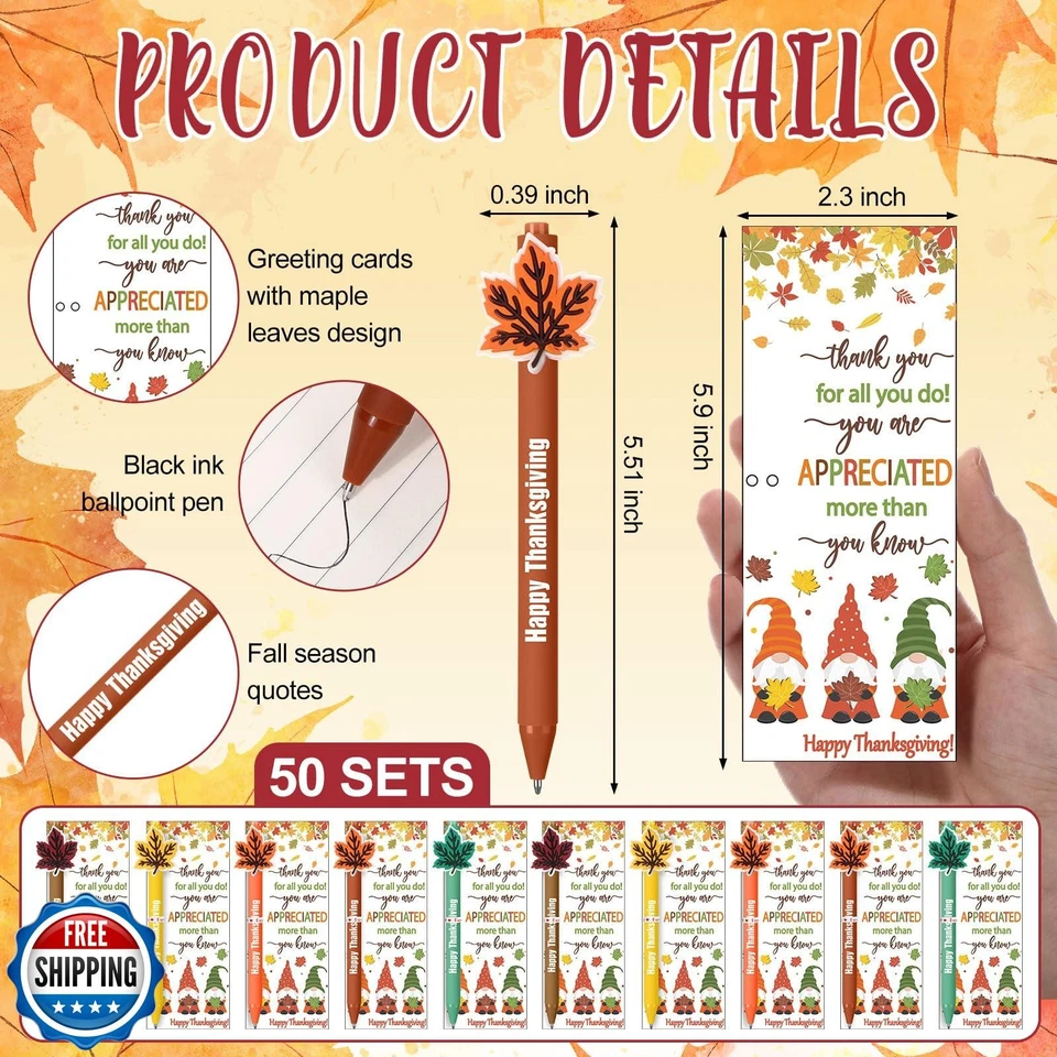 Sayglossy Juego de 50 Regalos de Acción de Gracias Plumas de Otoño a Granel Apreciación G Foto 3 de 4