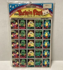Vintage 1980s Taste N Paste Fruit Flavored Stamps Scratch n Sniff Style RARE