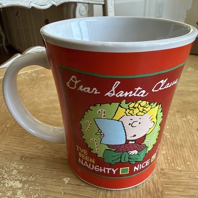 Peanuts Sally Dear Santa Claus I've Been Naughty Nice Christmas Holiday Mug