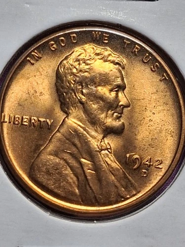 1942-S LINCOLN CENT. MS/ BU/ RD. GEM BU.
