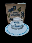RARE VINTAGE PYREX BLUE TRAIN 3 PIECE CHILD'S SET MINTY IN ORIGINAL BOX !