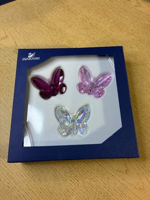 Swarovski Set of 3 Small Brilliant Butterflies 955428 Pink, Fuchsia, A.Borealis