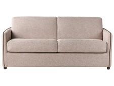 2-Sitzer Schlafsofa Stoffbezug helles Braun Lattenrost Matratze 142x188 cm Ishoj