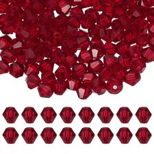 4mm Bicone Crystal Beads, 400 Pcs Glass Faceted Spacer Bead, Red