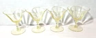 Vintage Uranium Vaseline Depression Glass Footed Champagne Couple Lot 4 Pieces