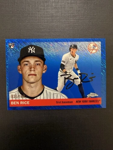 Topps 2025 Topps Chrome Platinum Ben Rice New York Yankees RC Blue #311 /100