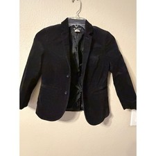 Crewcuts by J.Crew Black Velour Blazer Kids Size 6 7