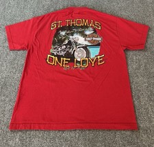 Harley Davidson T Shirt Y2K St. Thomas VI Red &ldquo;A Biker&rsquo;s Paradise&rdquo; Mens XL