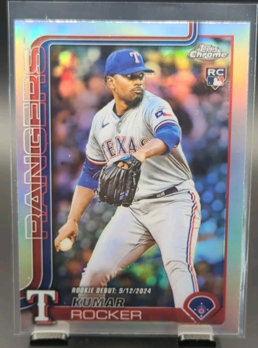 2025 Topps Chrome Kumar Rocker RC Prism REFRACTOR #73 Texas Rangers #PTEX
