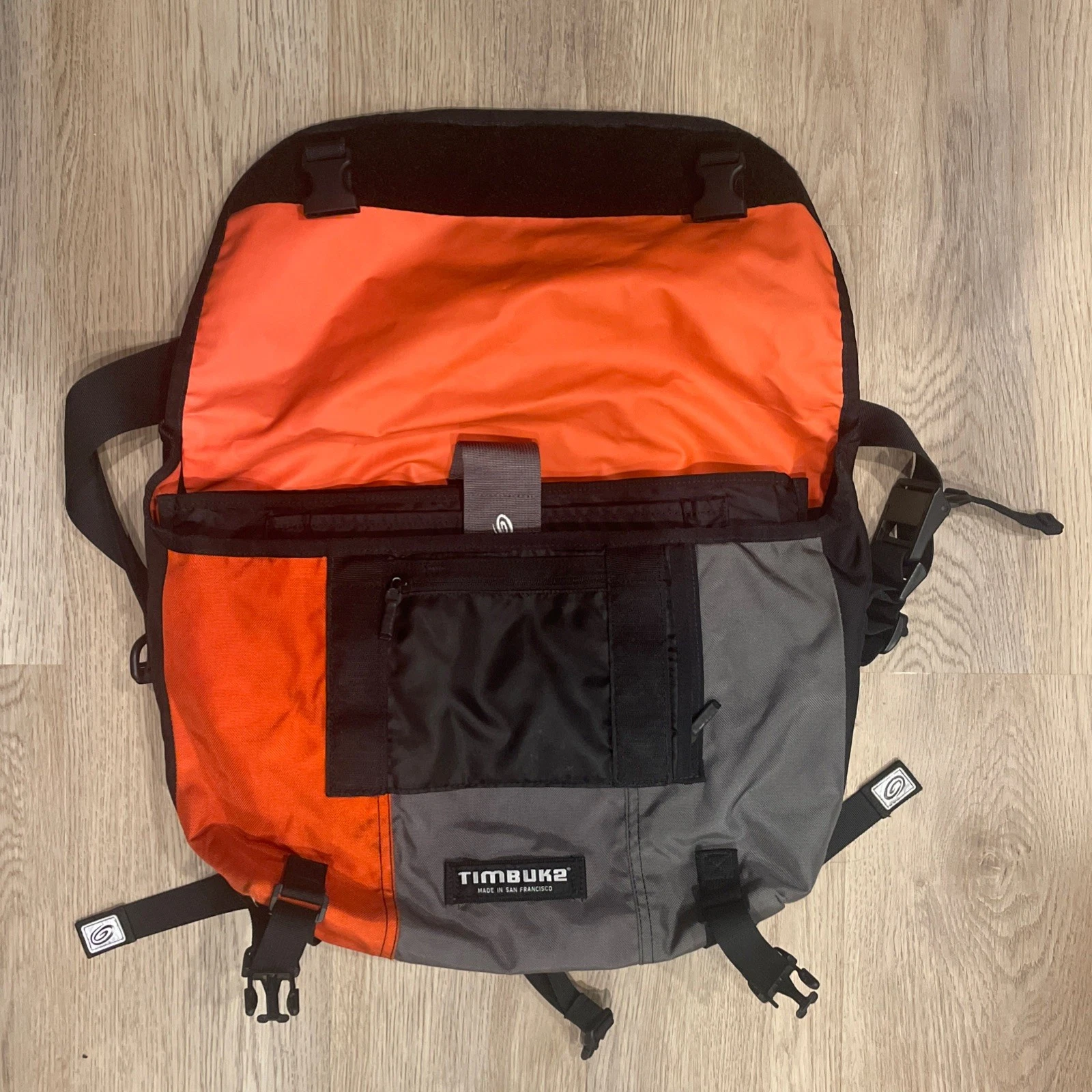 Timbuk2 Classic Messenger Bag 1K Club arancione grigio custodia per laptop fibbia VG