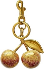 Cherry Rhinestone Bow Bag Charm Keychain for Purse Handbag